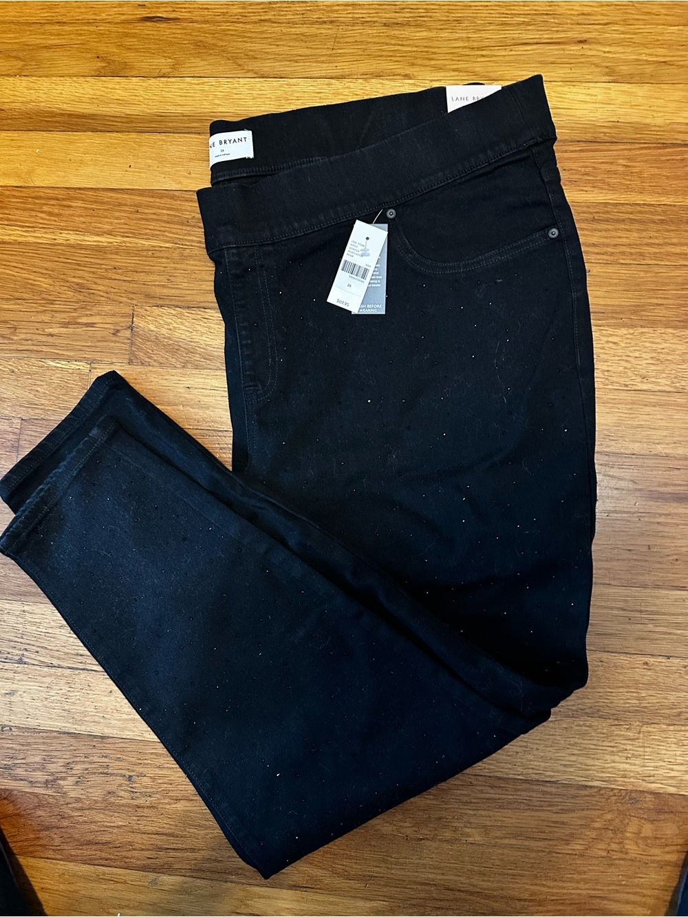Lane Bryant sparkle Black Skinny Stretch Jeans size 26